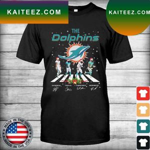 The Miami Dolphins abbey road Merry Christmas signatures T-shirt