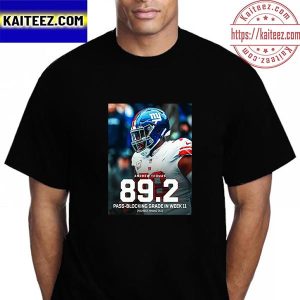 The New York Giants Andrew Thomas Pass Blocking Grade In Week 11 Vintage T-Shirt
