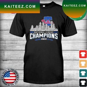 The Philadelphia Phillies team skyline National League Champions 2022 T-shirt