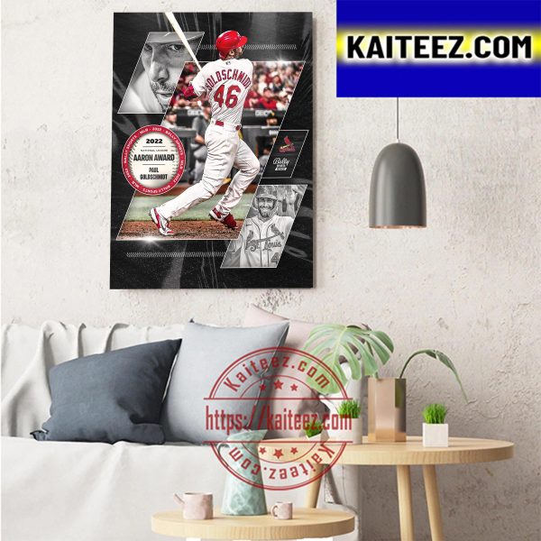 The St Louis Cardinals Paul Goldschmidt Is The 2022 NL Hank Aaron Award Winner Art Decor Poster Canvas