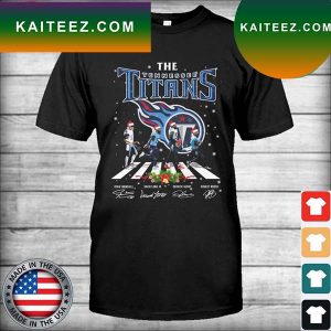 The Tennessee Titans abbey road Merry Christmas signatures T-shirt