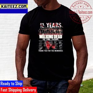 The Walking Dead 12 Years The Final Seasons Thank You For The Memories Signatures Vintage T-Shirt