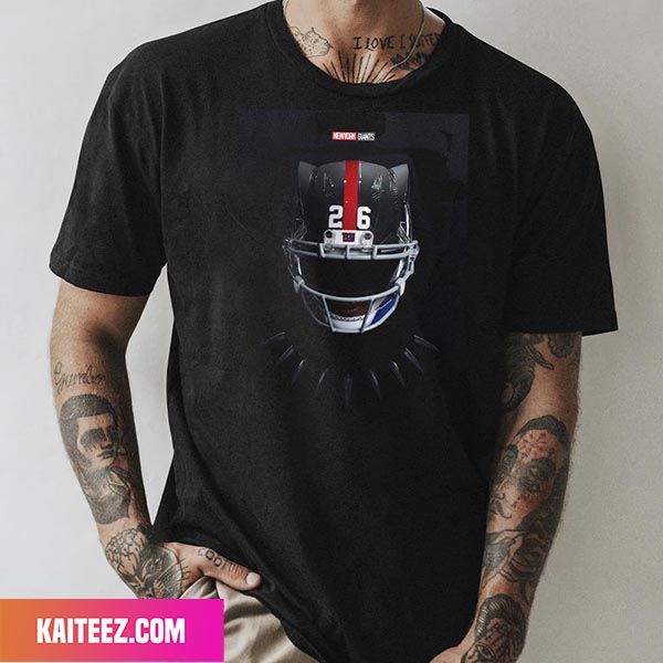 This Black Panther Helmet x New York Giants Saquon Barkley Wakanda Forever  Fan Gifts T-Shirt - Kaiteez