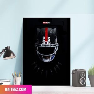 This Black Panther Helmet x New York Giants Saquon Barkley Wakanda Forever Poster