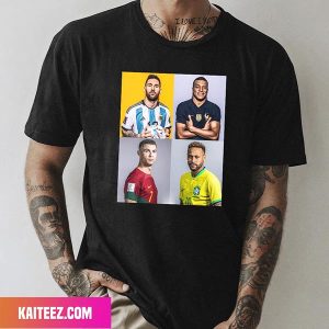 Time For The Stars To Shine FIFA World Cup Neymar x Messi x Mbappe x Ronaldo Fan Gifts T-Shirt