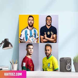 Time For The Stars To Shine FIFA World Cup Neymar x Messi x Mbappe x Ronaldo Poster