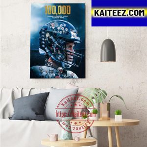 Tom Brady 100K Career Passing Yards With Tampa Bay Buccaneers Art Decor Poster Canvas
