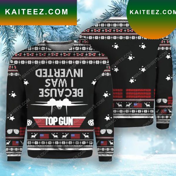 Top gun pattern ugly christmas sweater