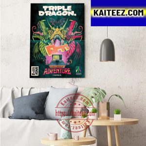Triple Dragon Adventure Art Decor Poster Canvas