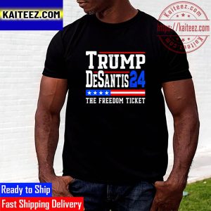 Trump Desantis 2024 The Freedom Ticket Patriotic USA Flag Vintage T-Shirt