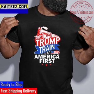 Trump Train America First American Flag Trump President Vintage T-Shirt