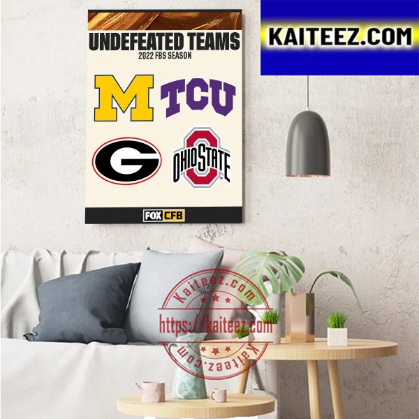 Undefeated Teams 2022 FBS Season Art Decor Poster Canvas