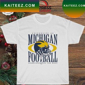 University of Michigan Football Helmet champions of the west T-shirt