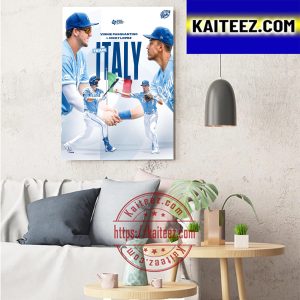 Vinnie Pasquantino And Nicky Lopez For Team Italy In World Baseball Classic 2023 Art Decor Poster Canvas