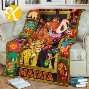 Vintage Disney Hakuna Matata Lion King Artwork Throw Blanket