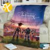 Vintage Disney Keep On Believing Cowboy And Buzz Lightyear Artwork Throw Blanket