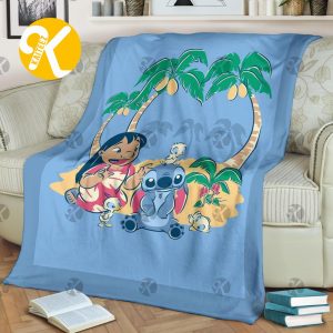 Vintage Disney Lilo and Stitch Hawaii Throw Blanket