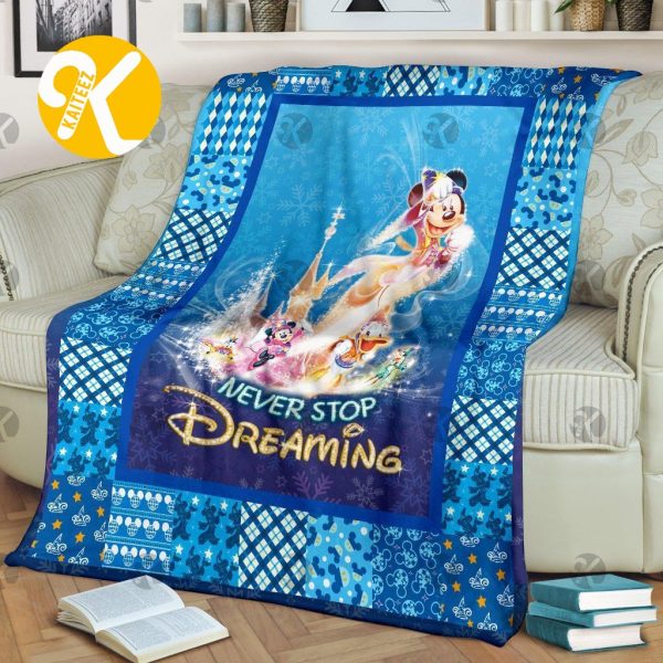 Vintage Disney Never Stop Dreaming Mickey Throw Blanket