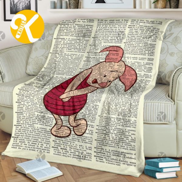 Vintage Disney Piglet Winnie The Pooh In Paper Background Throw Blanket