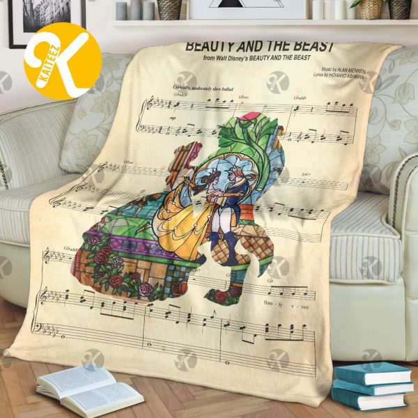 Vintage Disney Princess Dancing In Lyric Song Beauty & The Beast Throw Blanket