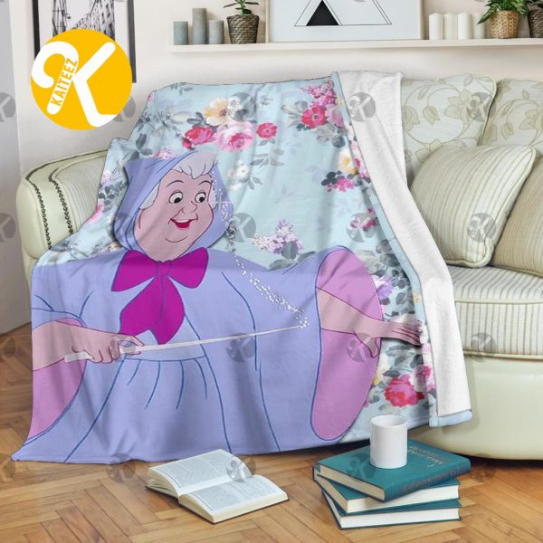 Vintage Disney Princess Fairy Godmother Throw Blanket