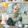 Vintage Disney Princess Frozen Elsa And Anna Side By Side Artwork Throw Blanket