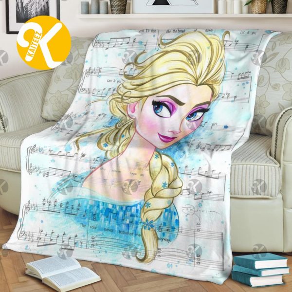 Vintage Disney Princess Frozen Song Lyric Elsa Throw Blanket