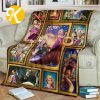 Vintage Disney Princess Maui And Moana Cartoon Scenes Throw Blanket