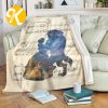 Vintage Disney Princess Romantic Beauty And The Beast Throw Blanket