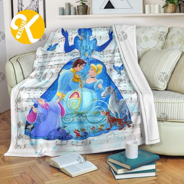 Vintage Disney Princess Song Lyric Cinderella Dancing In The Night Throw Blanket