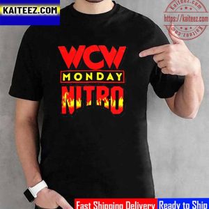 WWE Homage Heather Gray WCW Monday Nitro Retro Event Logo Vintage T-Shirt