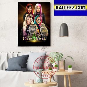 WWE Womens Tag Team Champions At WWE Crown Jewel Art Decor Poster Canvas