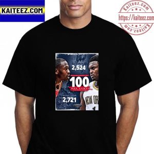 Zion Williamson 2524 Points Through First 100 NBA Games Vintage T-Shirt