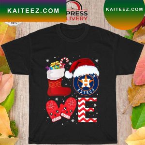 funny World series champs santa Houston Astros Christmas Love T-shirt