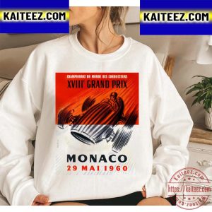 1960 Monaco Grand Prix Automobile Racing Poster Vintage T-Shirt