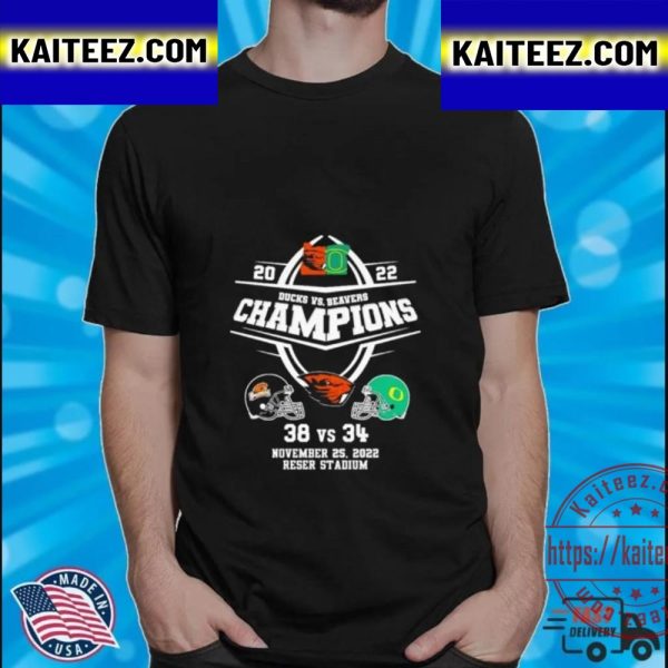 2022 Ducks Vs Beavers Champions 38 34 Final Score Vintage T-Shirt