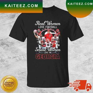 2022 Georgia Bulldogs Real Women Love Football Smart Women Love The Bulldogs Signatures T-shirt