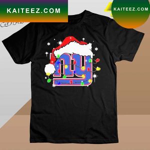 2022 New York Giants Santa Hat Christmas Light T-Shirt