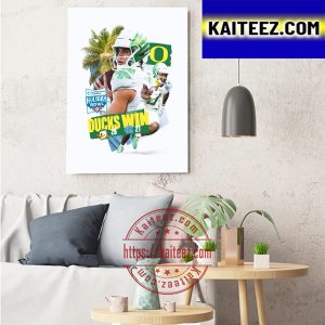 2022 San Diego County Credit Union Holiday Bowl Champions Are Oregon Ducks Football Art Decor Poster Canvas