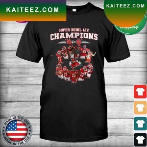 2022 Super Bowl LIV Champions Kansas City Chiefs team football signatures T-shirt