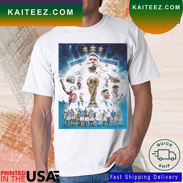 ARGENTINA World Cup 2022 Champions Shirt - High-Quality Printed Brand