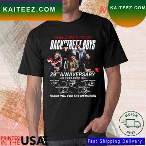 29th Anniversary Backstreet Boys Dna World Tour 1993-2022 Signatures T-Shirt