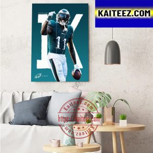 A J Brown Reaches 1K Receiving Yards Philadelphia Eagles NFL Art Decor Poster Canvas