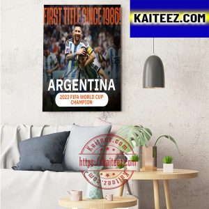 Argentina 2022 FIFA World Cup Champions Art Decor Poster Canvas