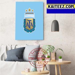 Argentina 3 Stars 3 World Cup Champions Art Decor Poster Canvas