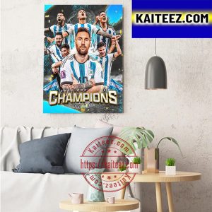 Argentina Are 2022 FIFA World Cup Champions Art Decor Poster Canvas