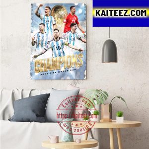 Argentina Are World Champions 2022 FIFA World Cup Art Decor Poster Canvas