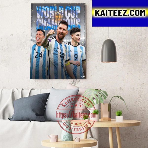 Argentina Are World Cup Champions 2022 Art Decor Poster Canvas