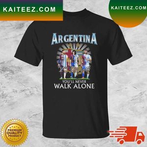Argentina Messi Maradona And Batistuta Signatures T-shirt