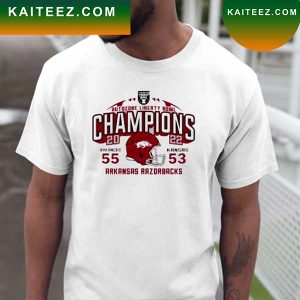 Arkansas 55 53 Kansas 2022 Autozone Liberty Bowl Champions final score T-shirt